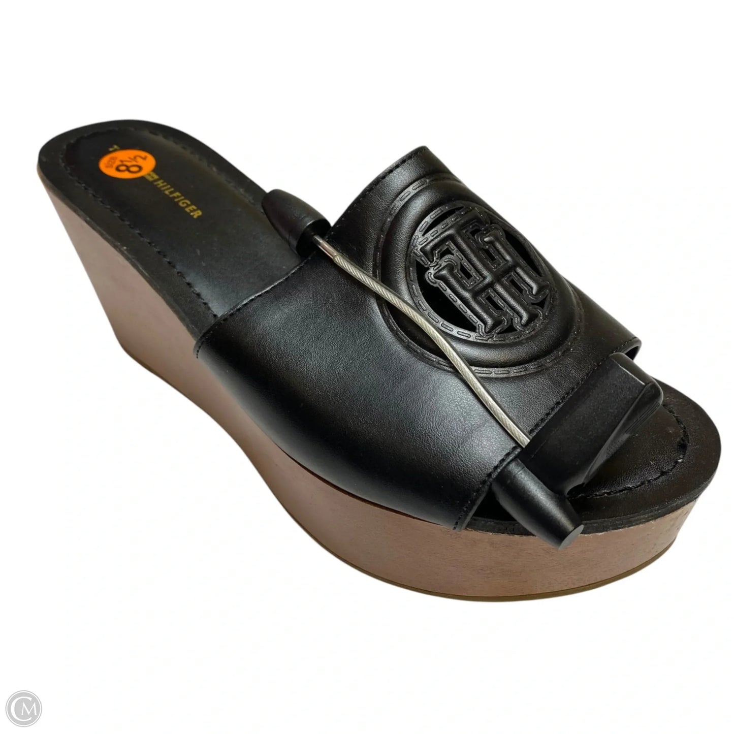 Sandals Heels Wedge By Tommy Hilfiger In Black, Size: 8.5