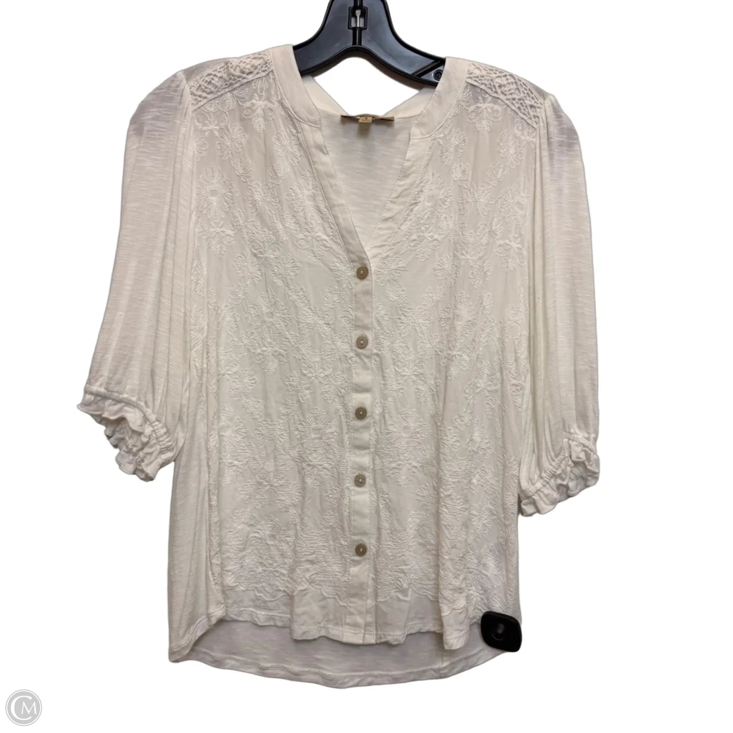 Top Short Sleeve By Democracy In Cream, Size: S
