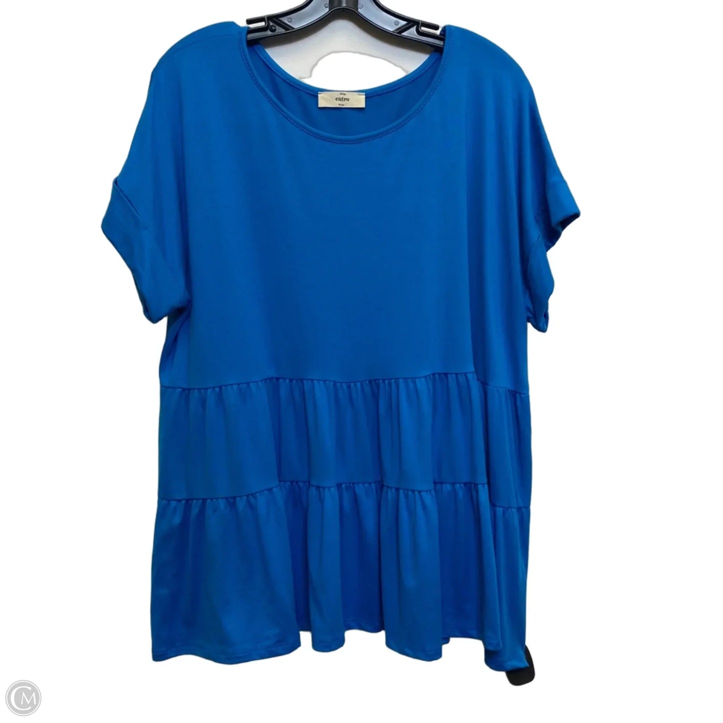 Top Short Sleeve By Entro In Blue, Size: L