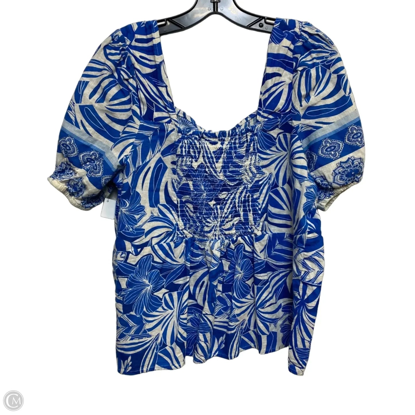 Top Sleeveless By Cato In Blue & White, Size: Xl