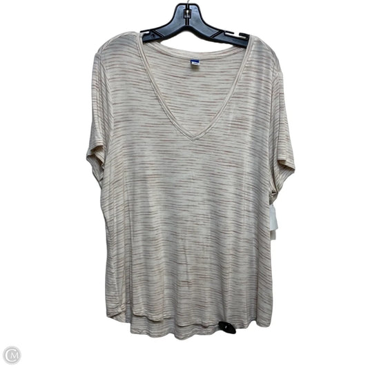 Top Short Sleeve Basic By Old Navy In Cream & Pink, Size: Xl