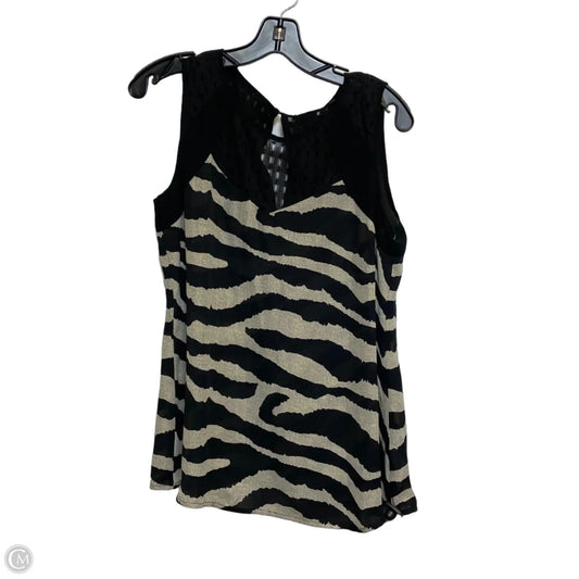 Blouse Sleeveless By Cabi In Black & Tan, Size: S