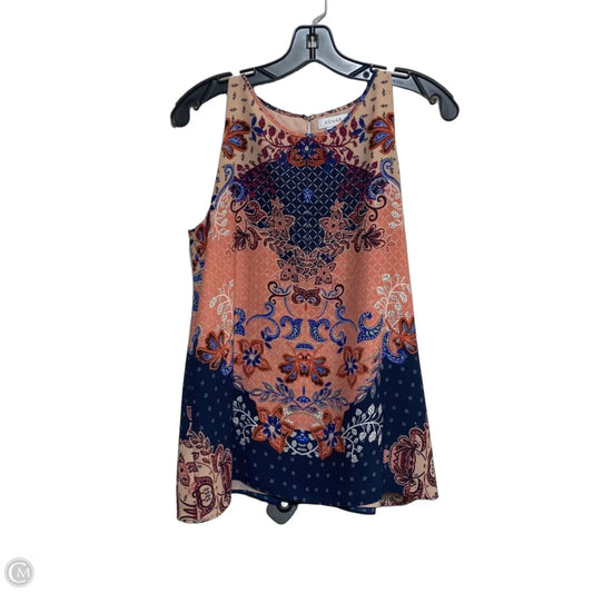 Top Sleeveless By Kenar In Blue & Pink, Size: S
