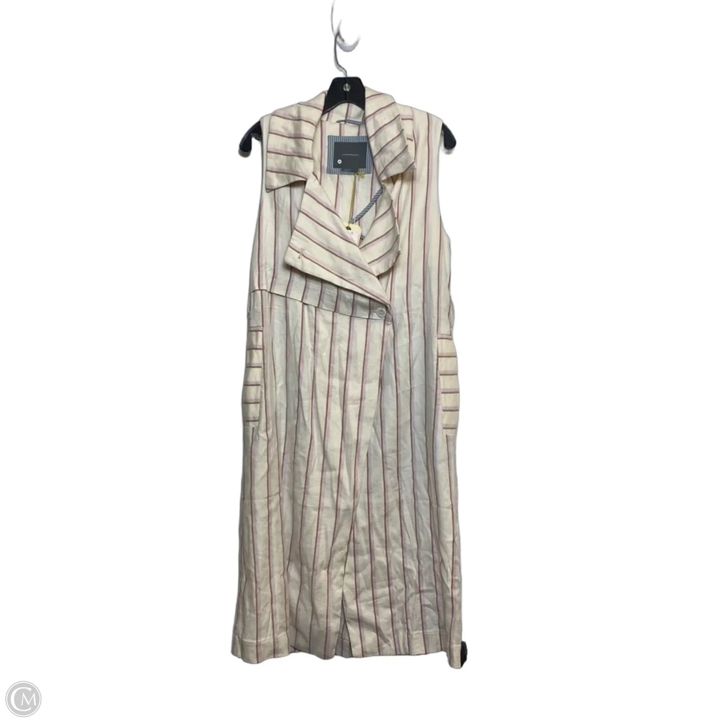 Dress Casual Midi By Anthropologie In Cream & Pink, Size: S
