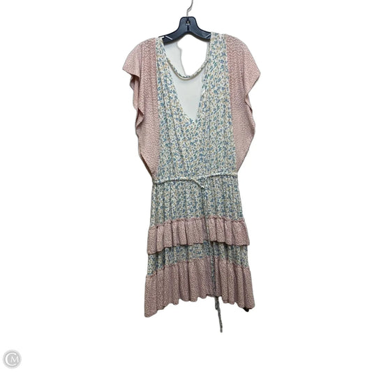 Dress Casual Short By Stitchdrop In Pink & White, Size: S