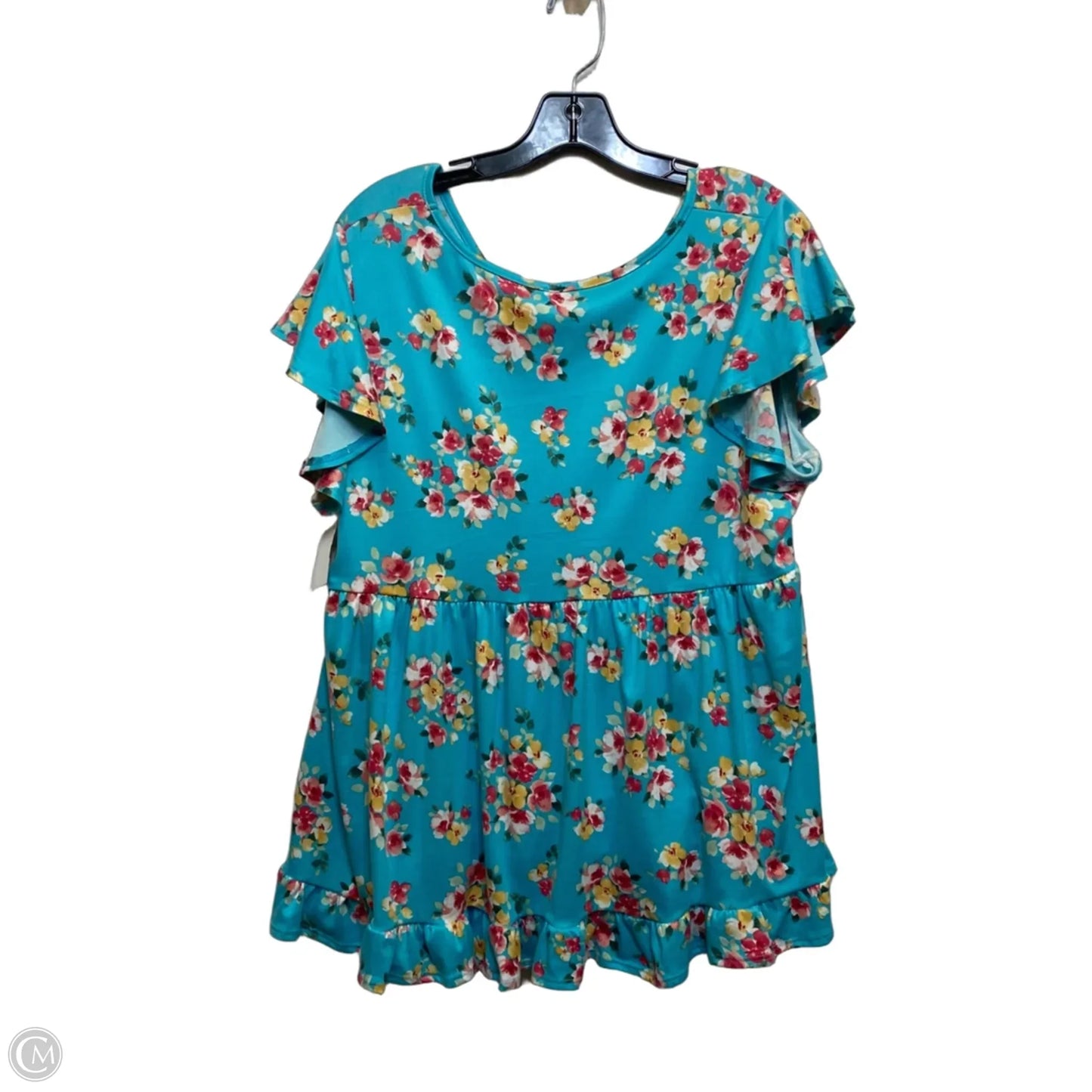 Top Sleeveless By Melon In Teal, Size: 1x