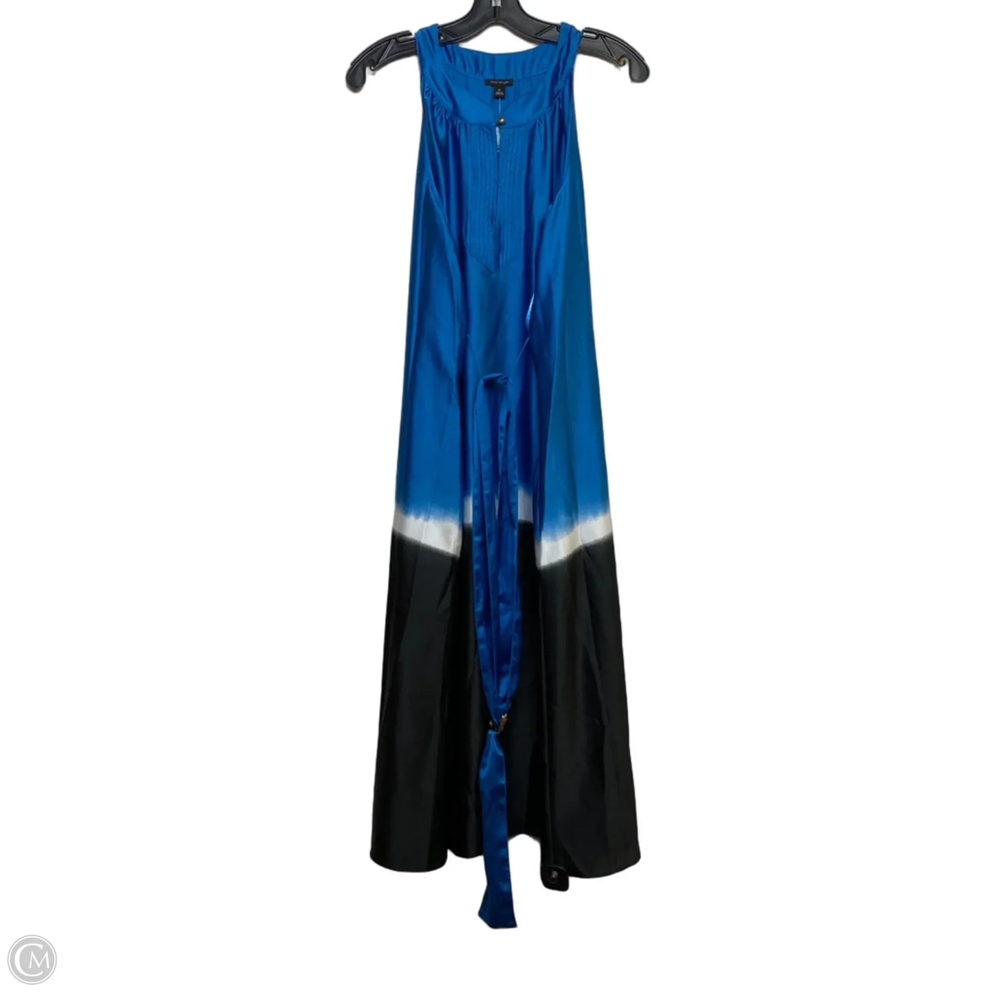 Dress Casual Midi By Ann Taylor In Black & Blue, Size: Lp