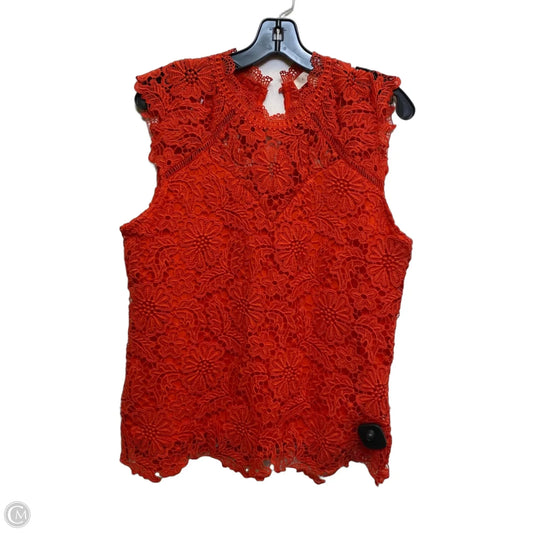 Top Sleeveless By Adiva In Red, Size: M