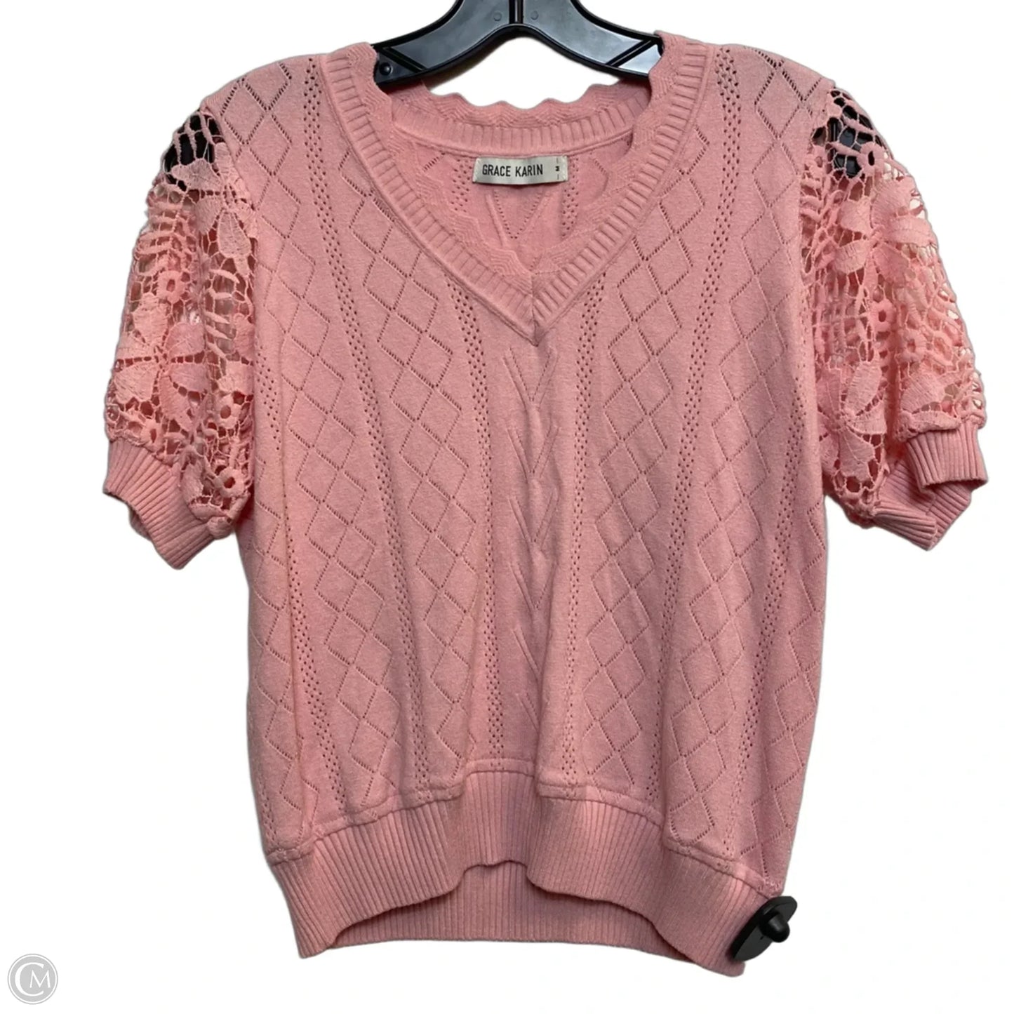 Top Short Sleeve By Grace Karin In Pink, Size: M
