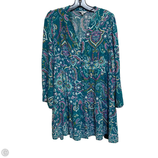 Dress Casual Short By Crown And Ivy In Green & Pink, Size: M