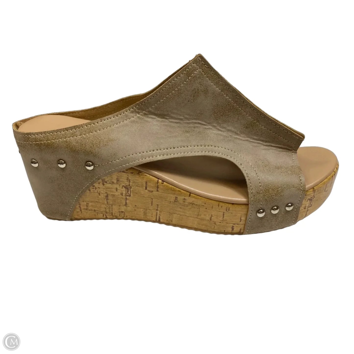 Sandals Heels Wedge By Cmf In Brown, Size: 9.5