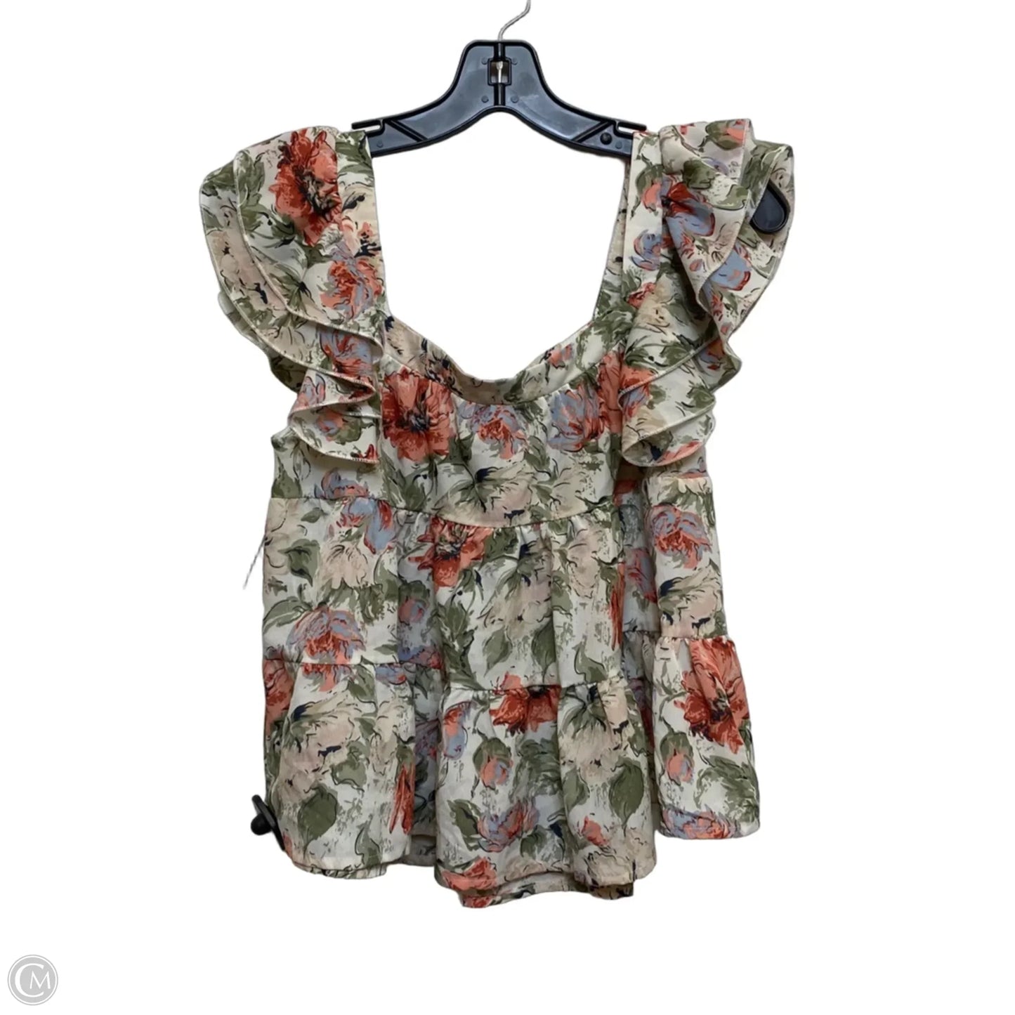 Top Sleeveless By Emery Rose In Green & Red, Size: S