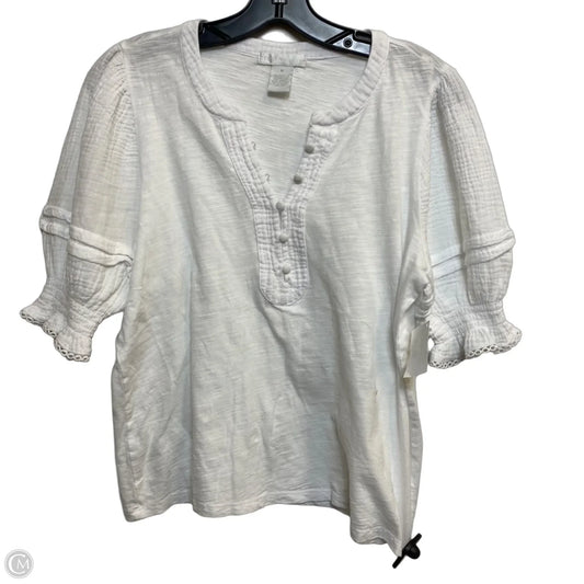 Top Short Sleeve By Design History In White, Size: M