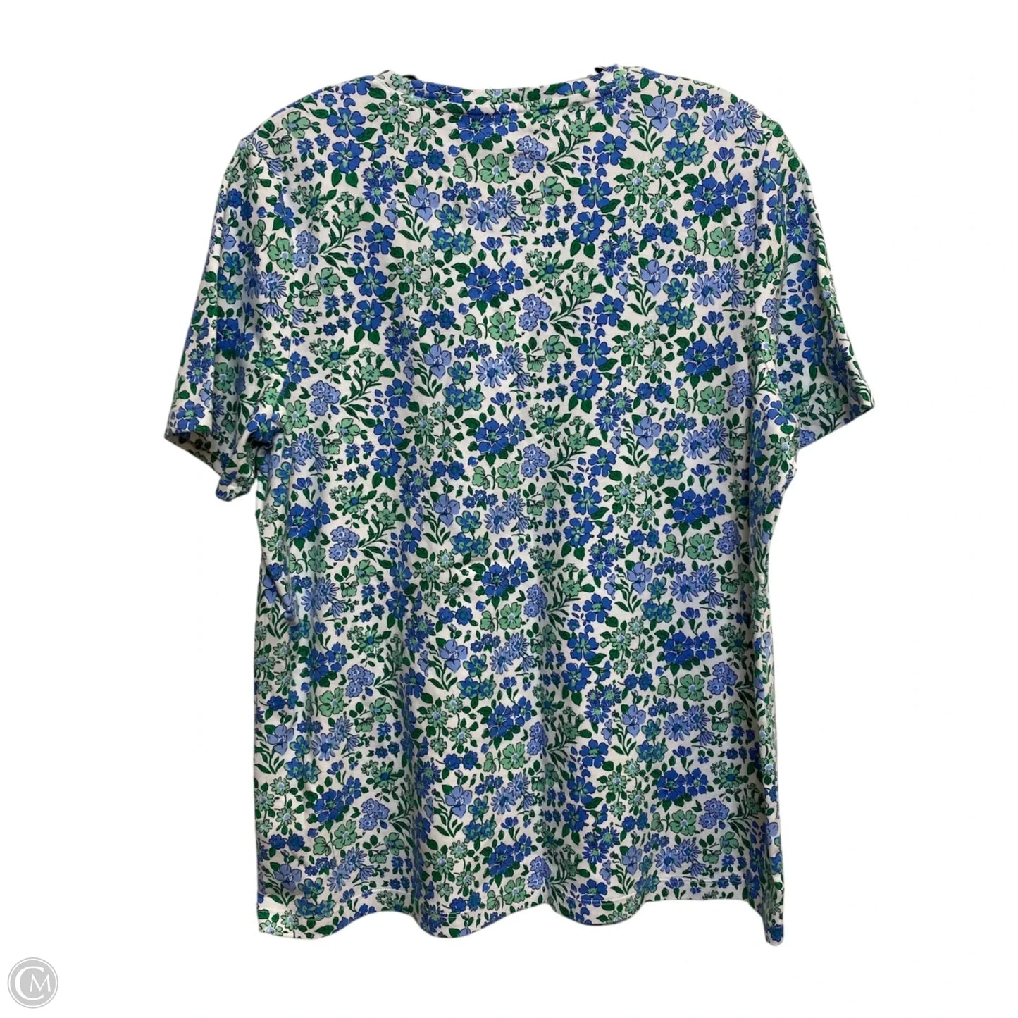 Top Short Sleeve By Kim Rogers In Blue & Green, Size: Xl