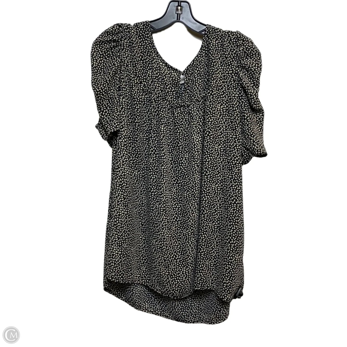 Top Short Sleeve By Blousology In Black & Cream, Size: 2x