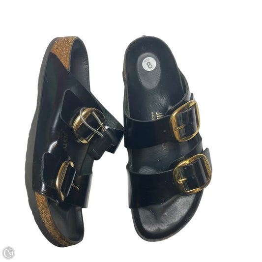 Sandals Flats By Birkenstock In Black, Size: 8