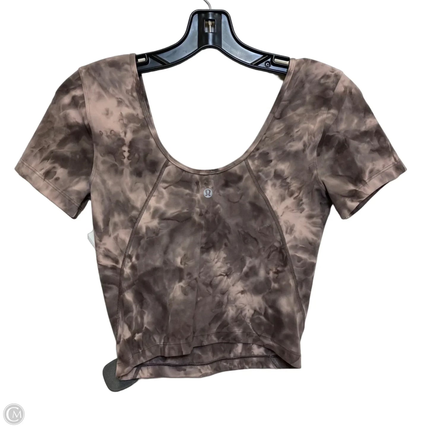 Athletic Top Short Sleeve By Lululemon In Grey, Size: S