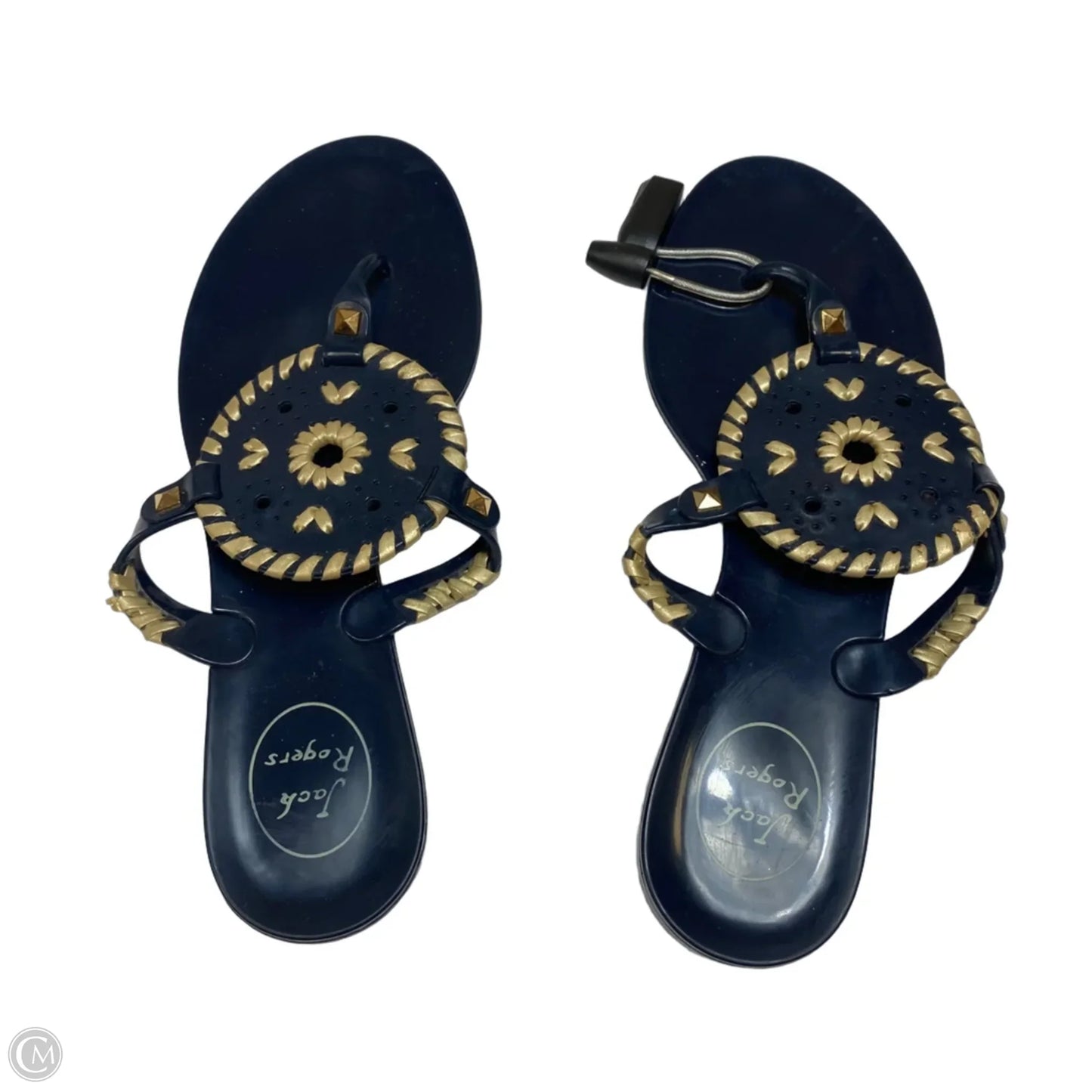Sandals Designer By Jack Rogers In Blue & Gold, Size: 8