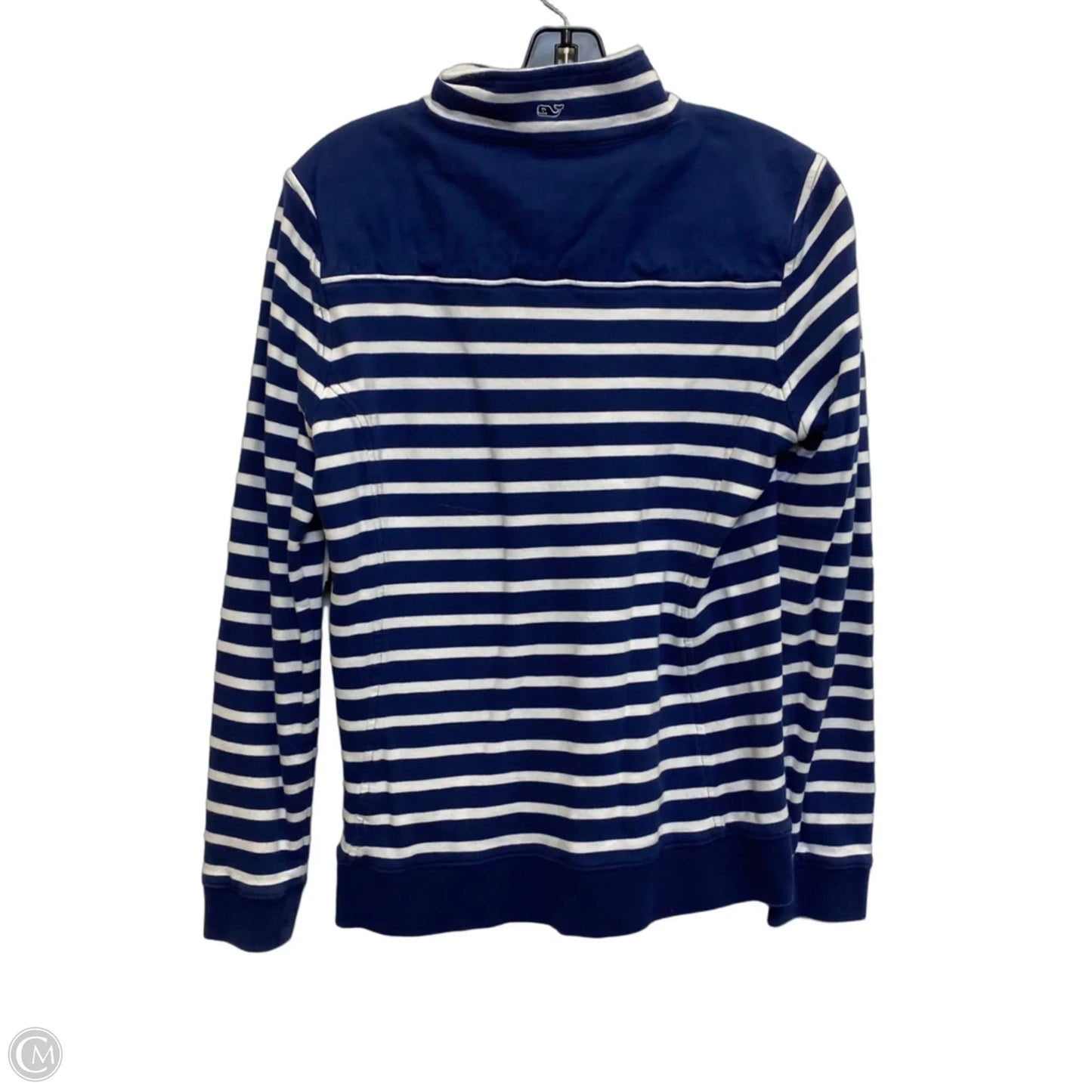 Top Long Sleeve Designer By Vineyard Vines In Blue & White, Size: M