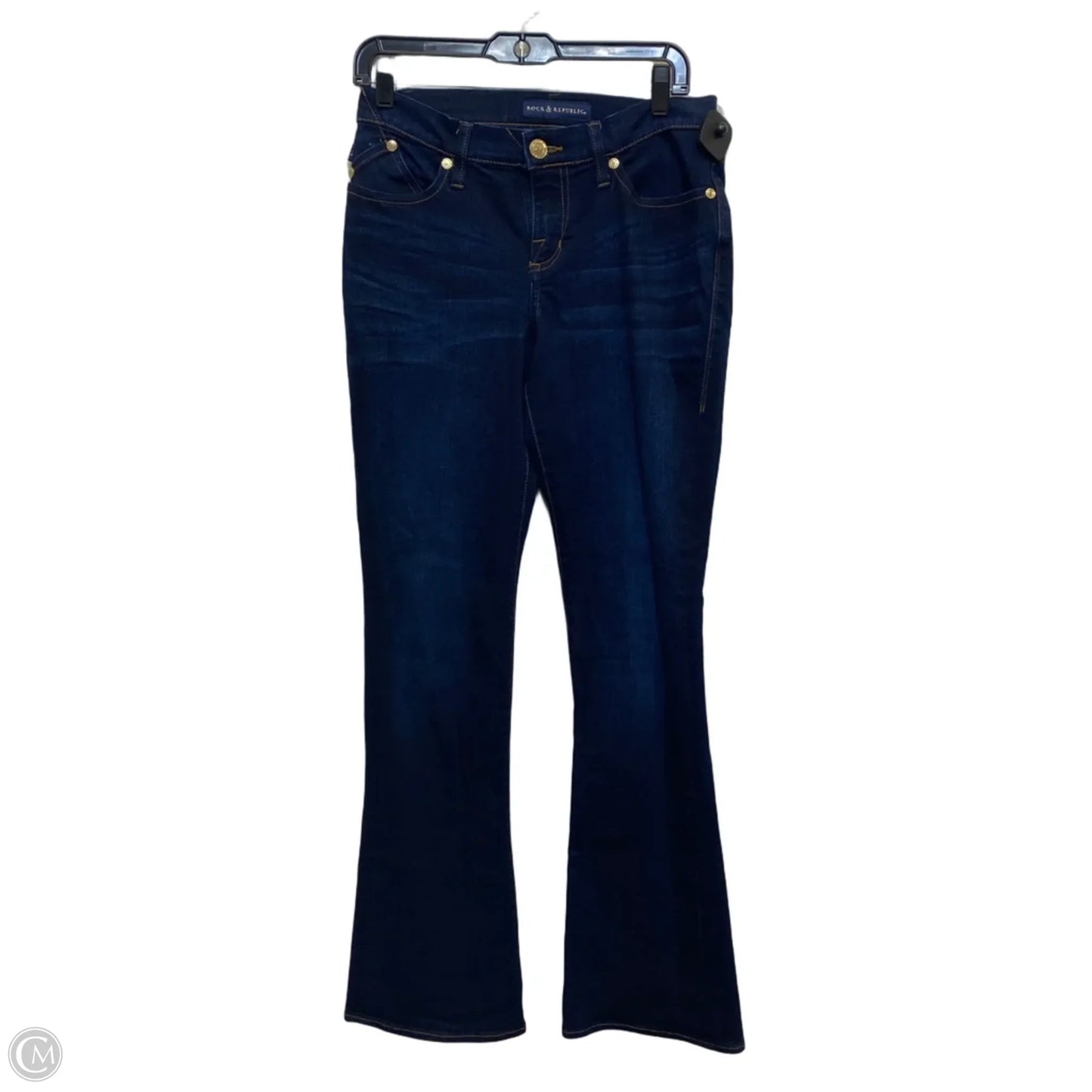 Jeans Boot Cut By Rock And Republic In Blue Denim, Size: 8