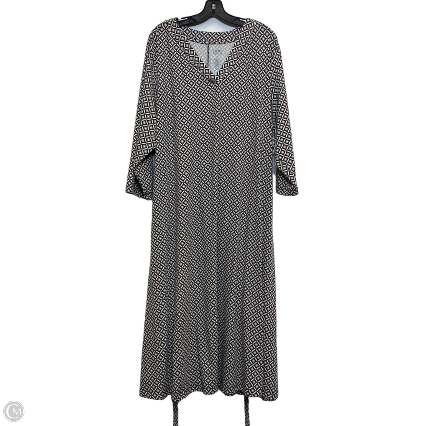 Dress Casual Midi By Croft And Barrow In Black & Tan, Size: 2x