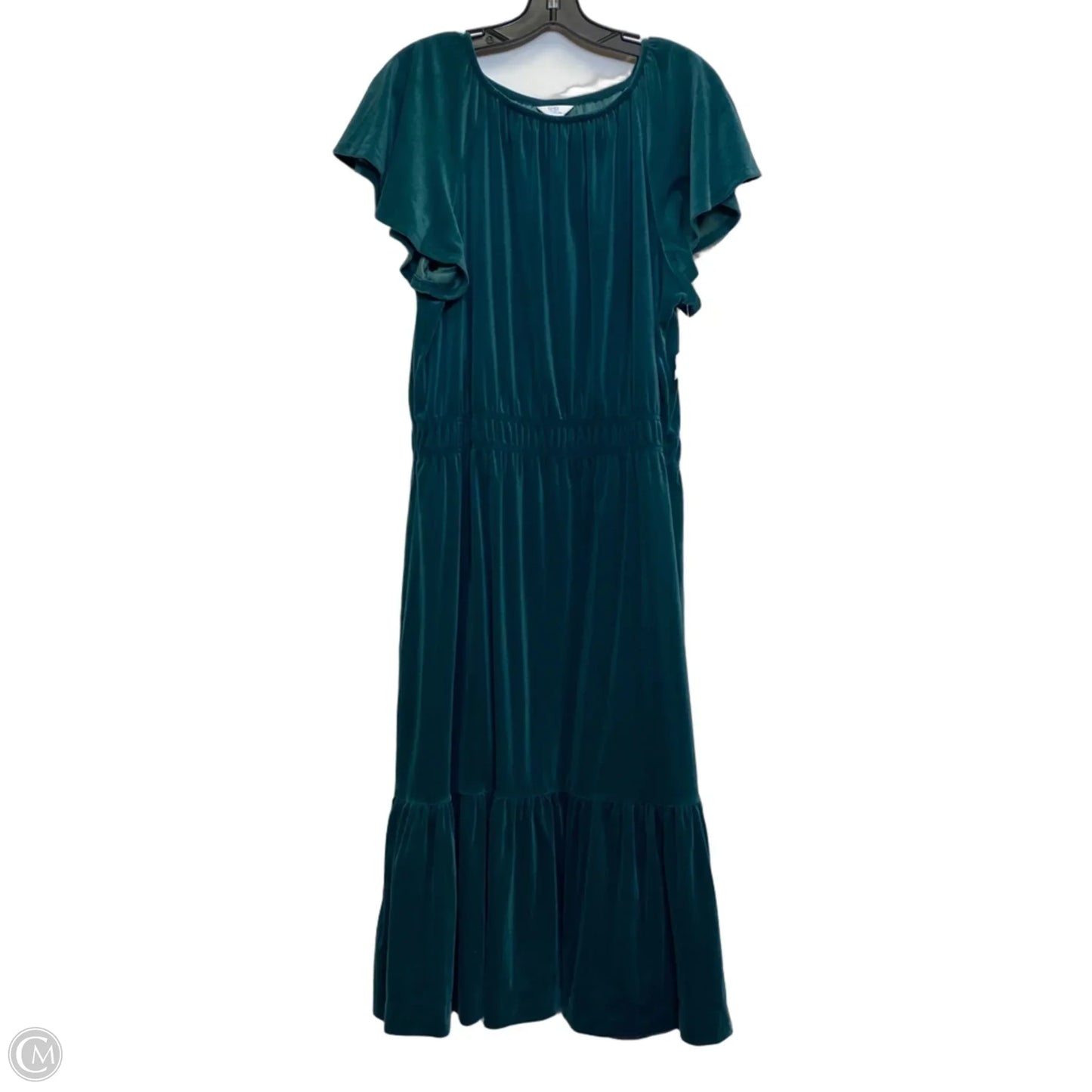 Dress Casual Midi By Time And Tru In Green, Size: Xxl