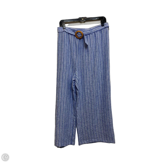 Pants Wide Leg By Nycc In Blue & White, Size: Xl