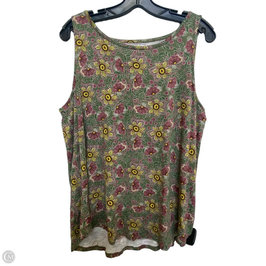 Top Sleeveless Basic By Maurices In Green & Pink, Size: Xl