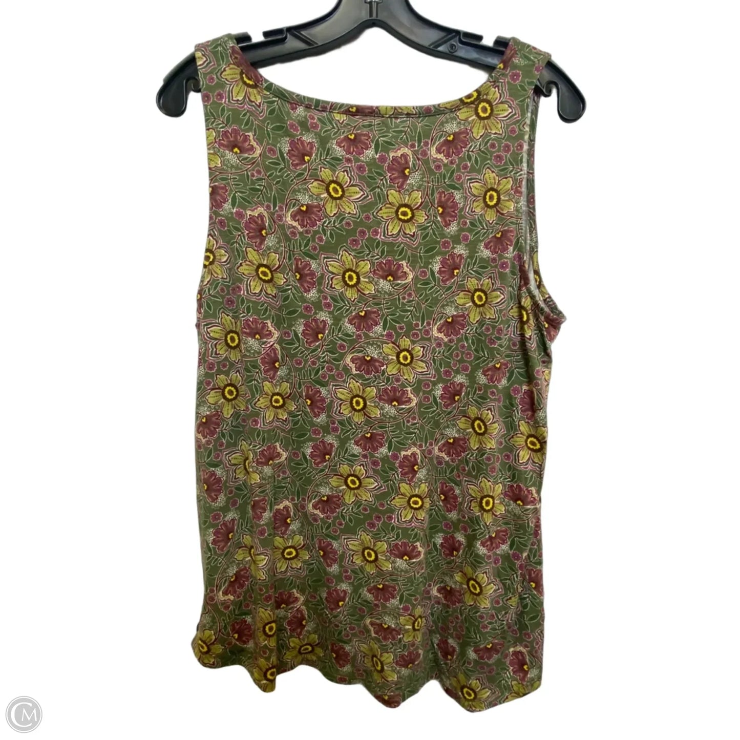 Top Sleeveless Basic By Maurices In Green & Pink, Size: Xl