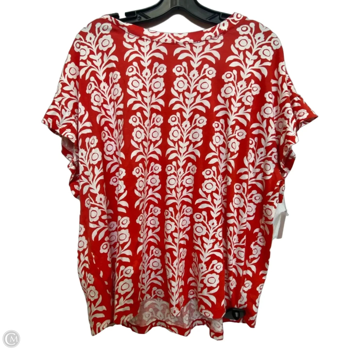 Top Short Sleeve By Crown And Ivy In Red & White, Size: Xlp