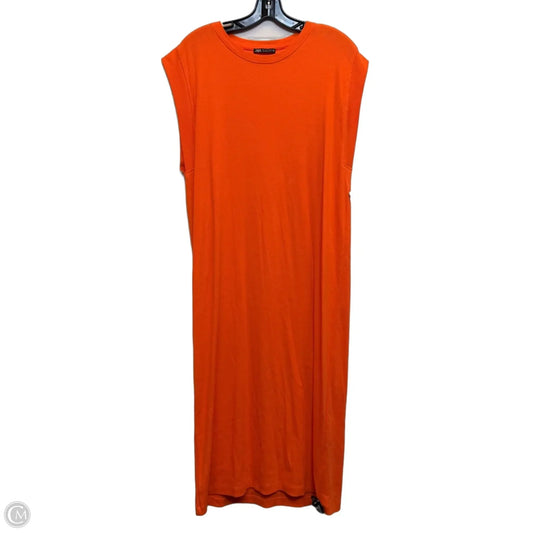 Dress Casual Maxi By Zara In Orange, Size: L