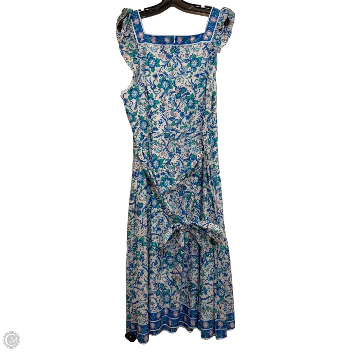 Dress Casual Midi By Talbots In Blue & White, Size: 1x