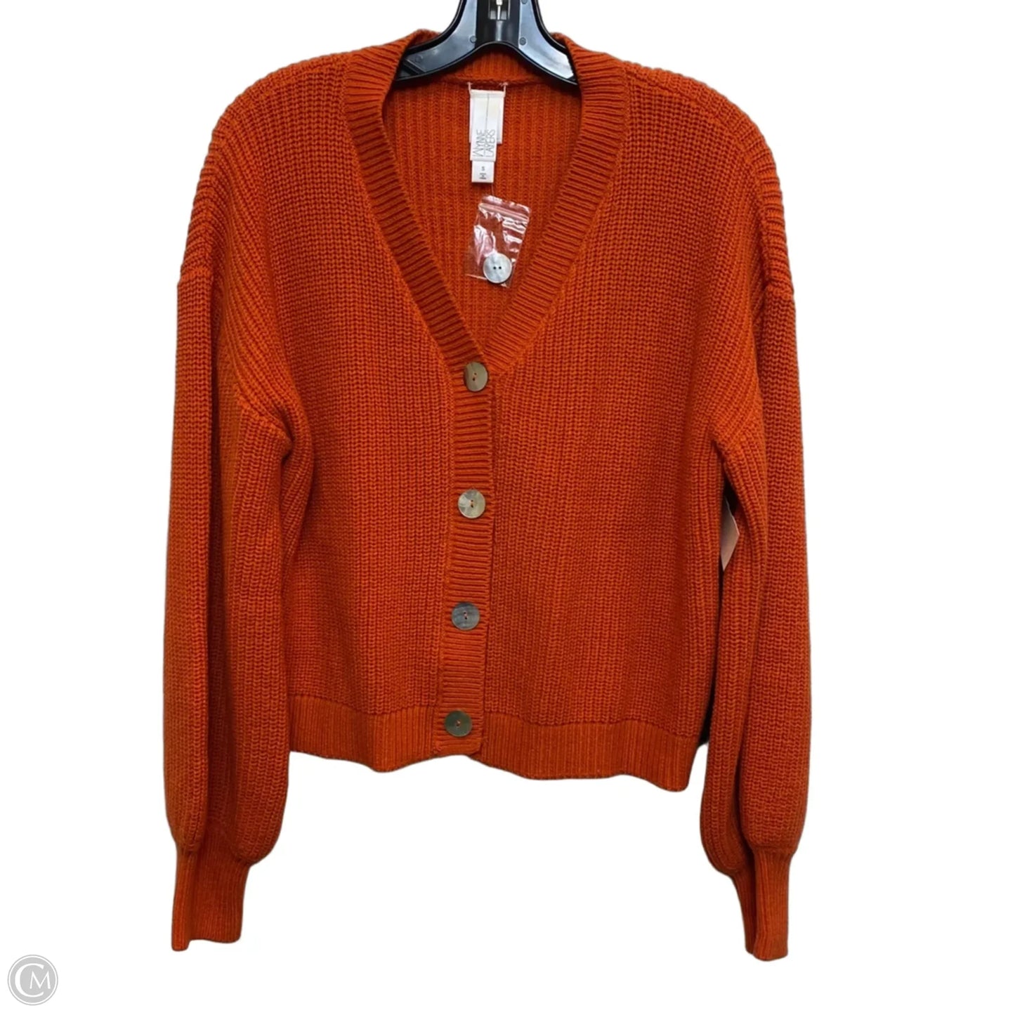 Sweater Cardigan By Wynne Layers In Orange, Size: S