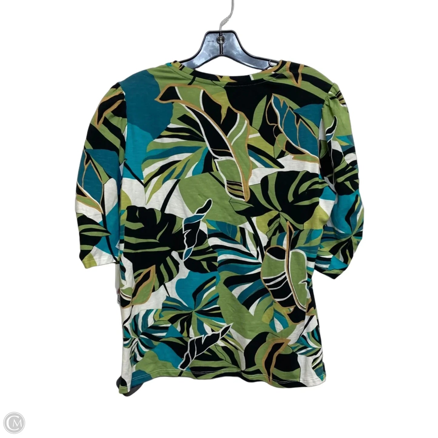 Top Short Sleeve By Jaclyn Smith In Black & Green, Size: M