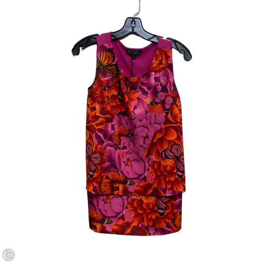 Top Sleeveless By Dg2 In Orange & Pink, Size: S