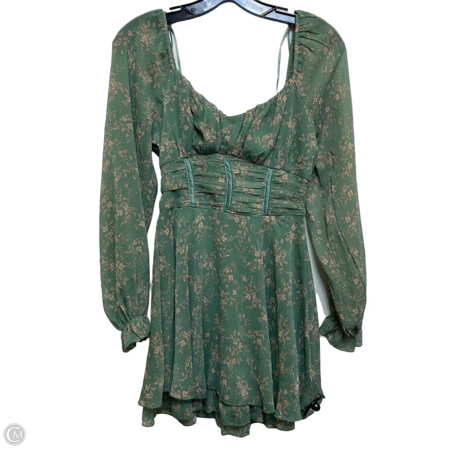 Dress Casual Short By Clothes Mentor In Green & Tan, Size: S