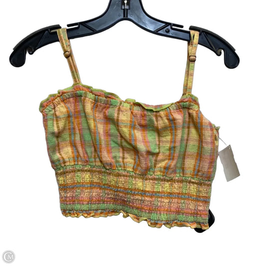 Top Sleeveless By Billabong In Green & Yellow, Size: L