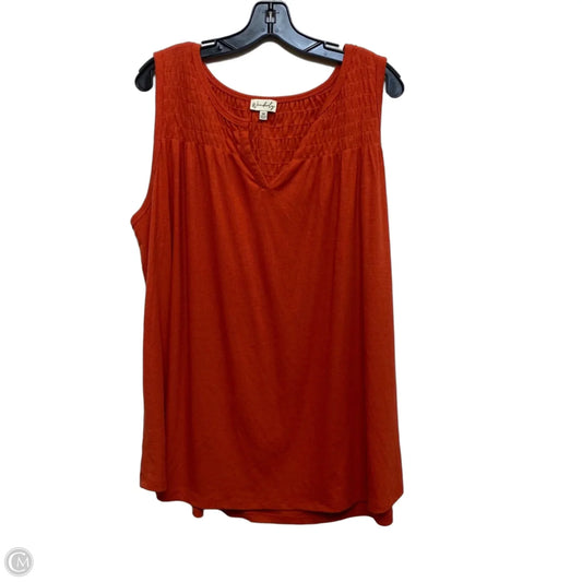 Top Sleeveless By Wonderly In Orange, Size: 3x