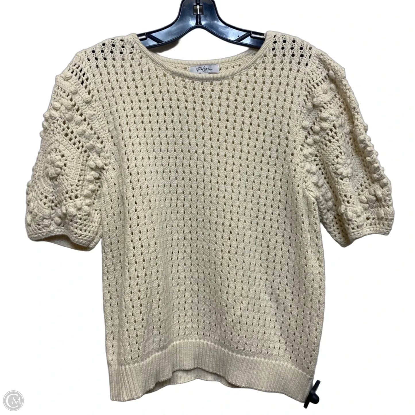 Top Short Sleeve By Polagram In Cream, Size: L