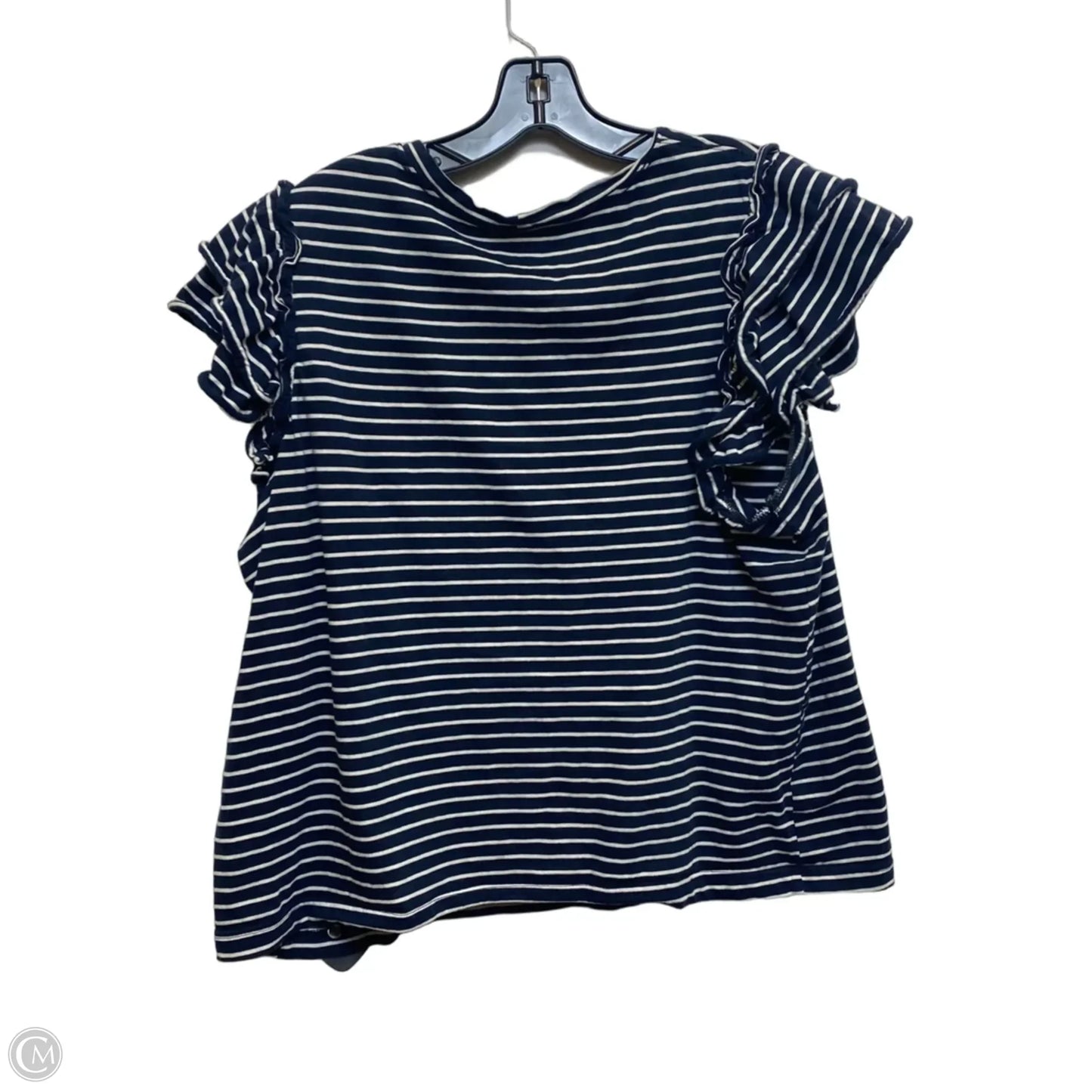 Top Sleeveless By Time And Tru In Blue & White, Size: Xxl
