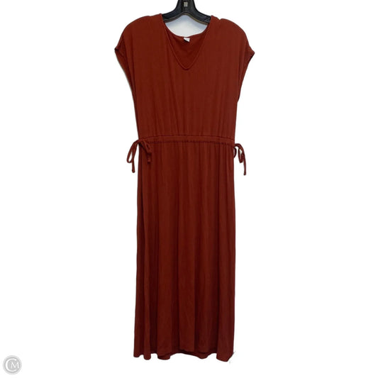 Dress Casual Midi By Old Navy In Orange, Size: L