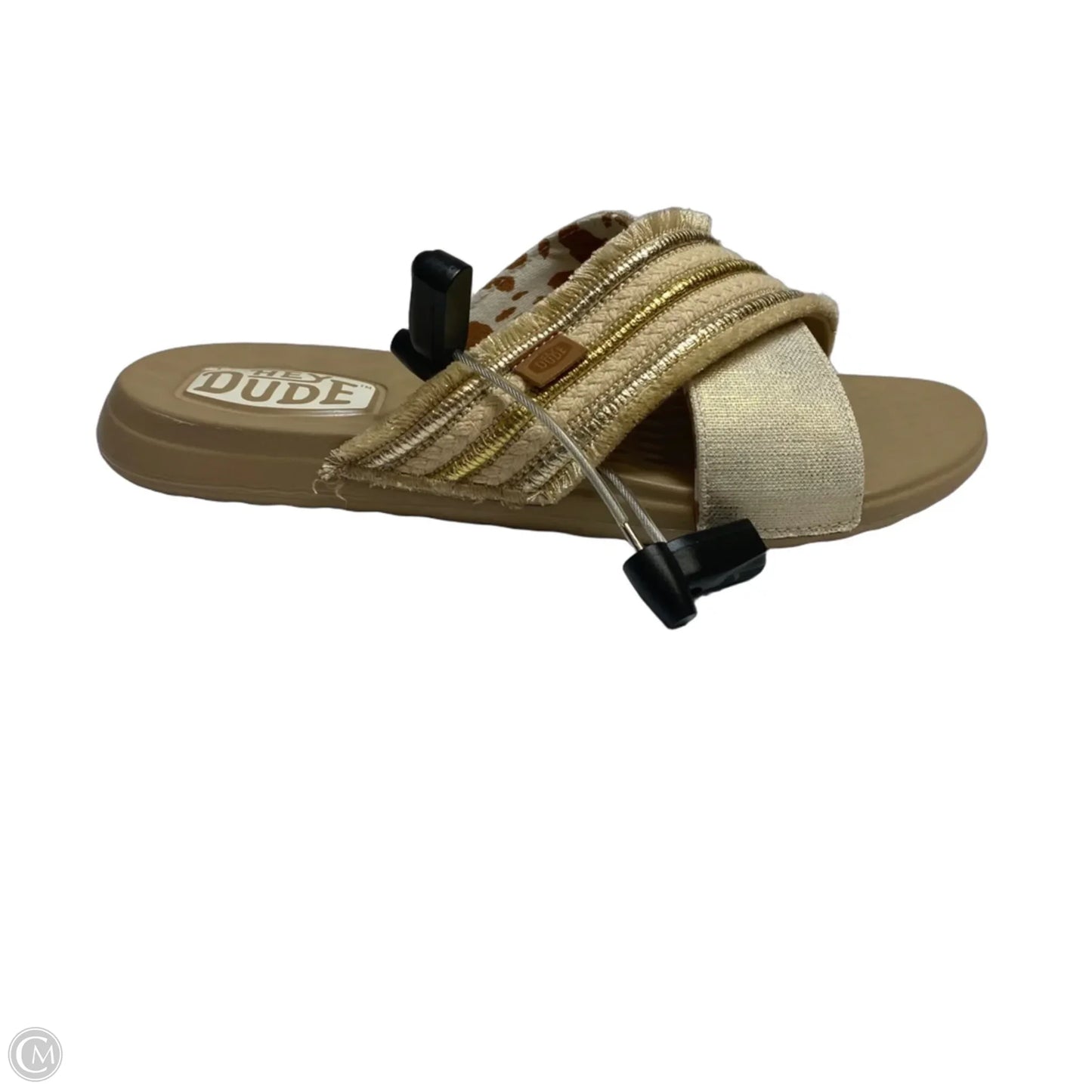 Sandals Flats By Hey Dude In Cream & Tan, Size: 10