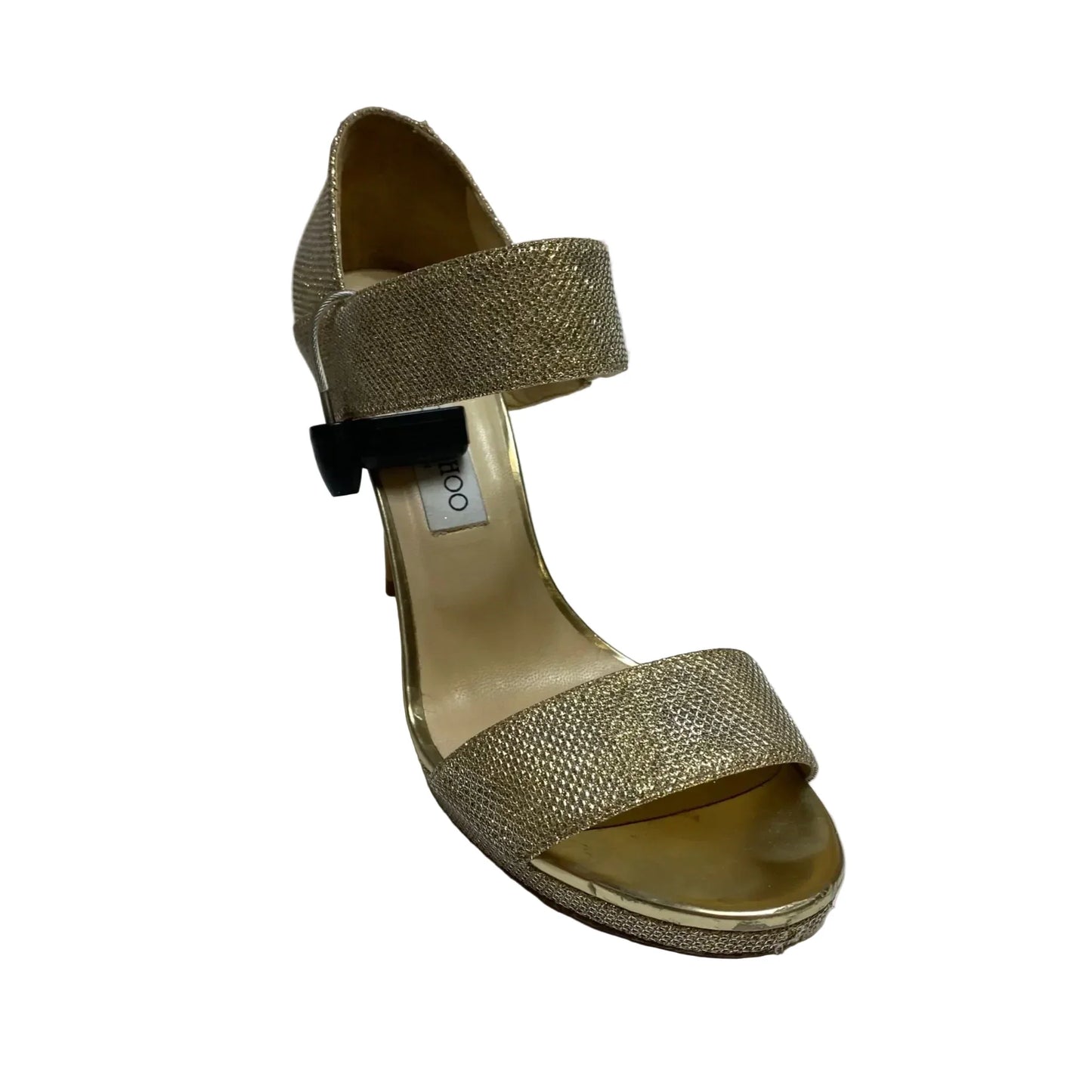 Sandals Luxury Designer By Jimmy Choo In Gold, Size: 10