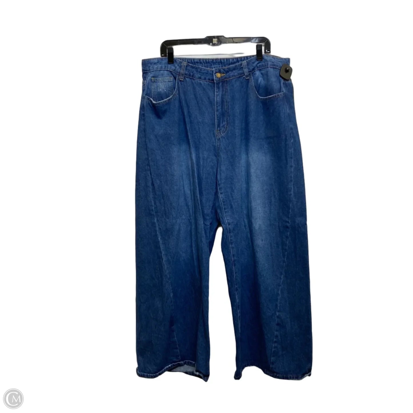 Jeans Wide Leg By Shein In Blue Denim, Size: 2x
