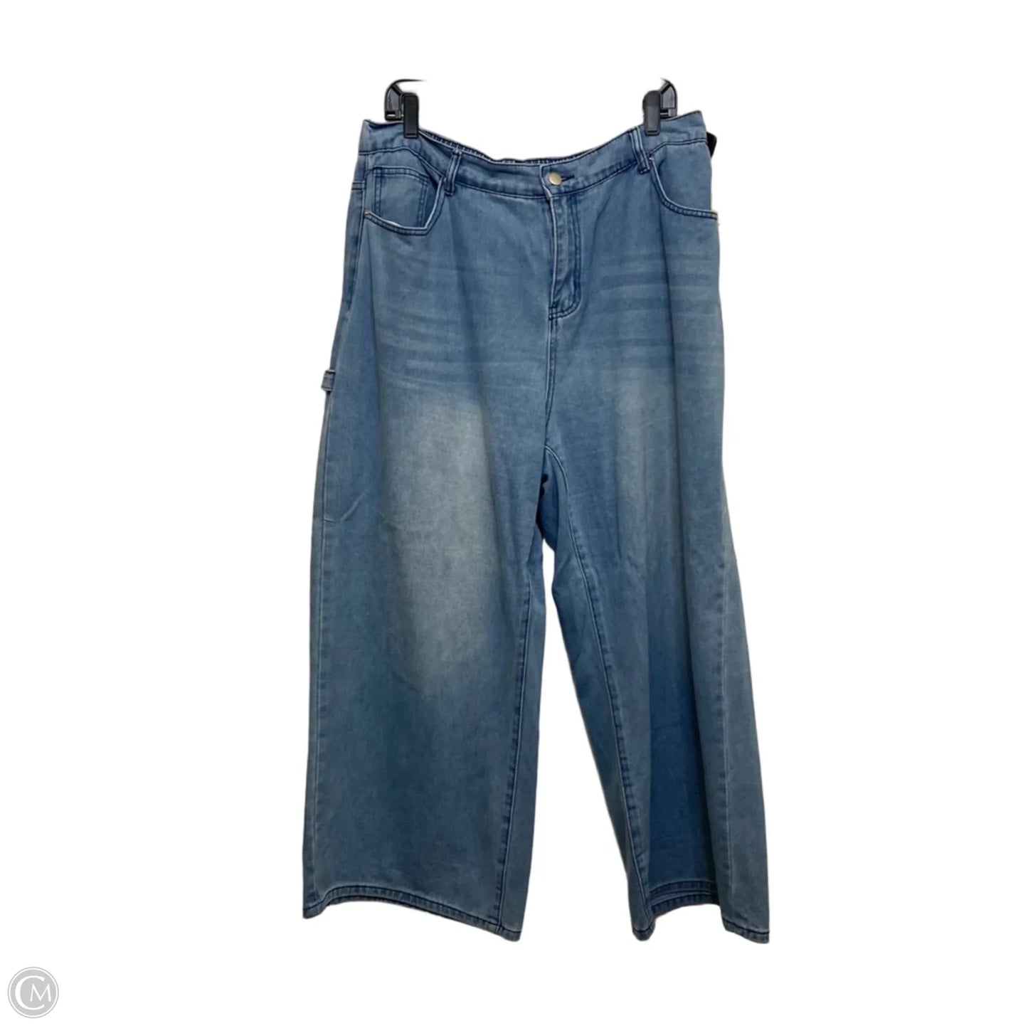 Jeans Wide Leg By Shein In Blue Denim, Size: 2x