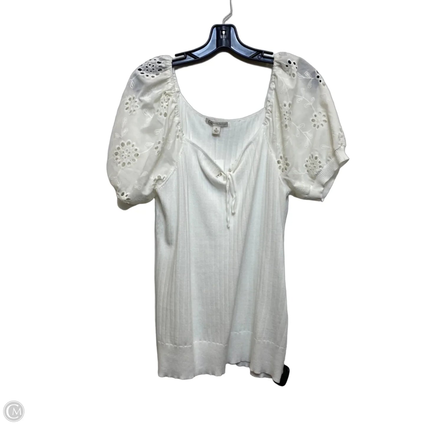 Top Short Sleeve By Cato In Cream, Size: Xl