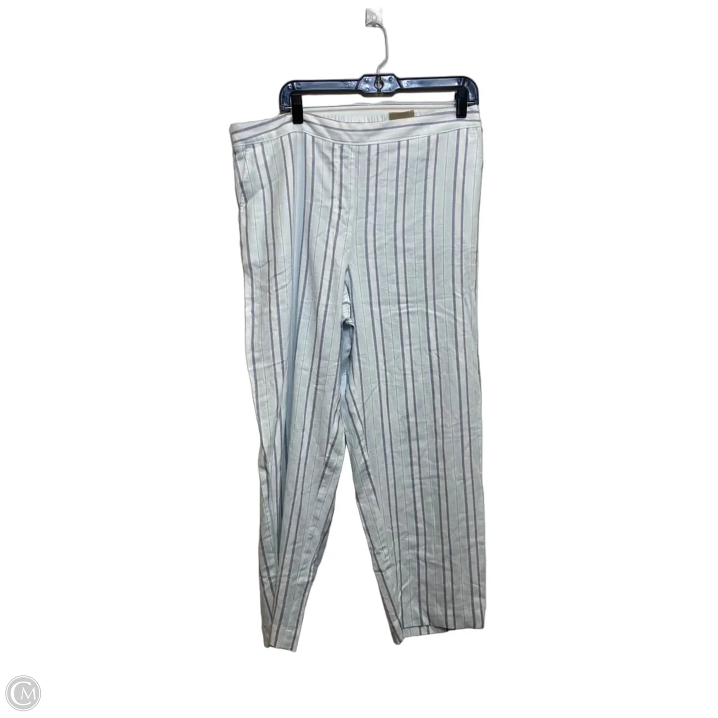 Pants Linen By Chicos In Blue & White, Size: L
