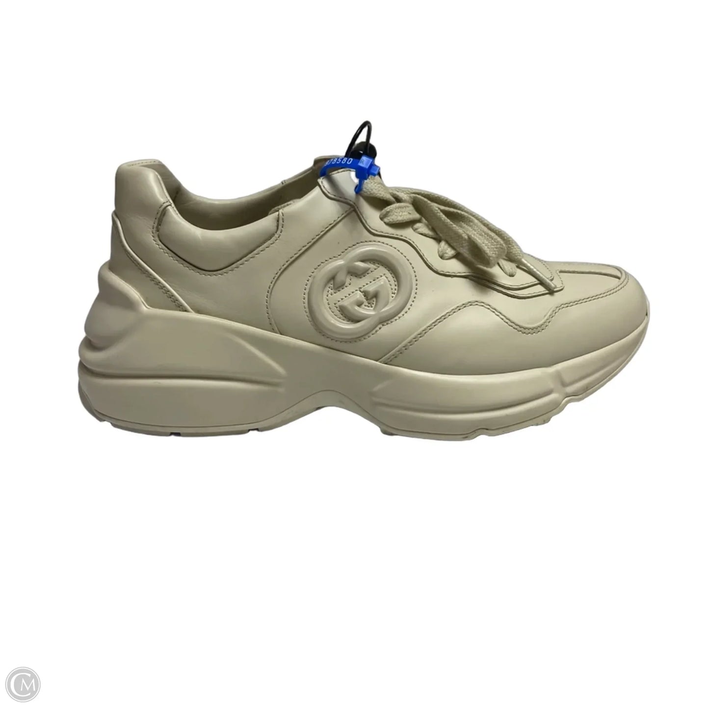 Shoes Luxury Designer By Gucci In Cream, Size: 7.5