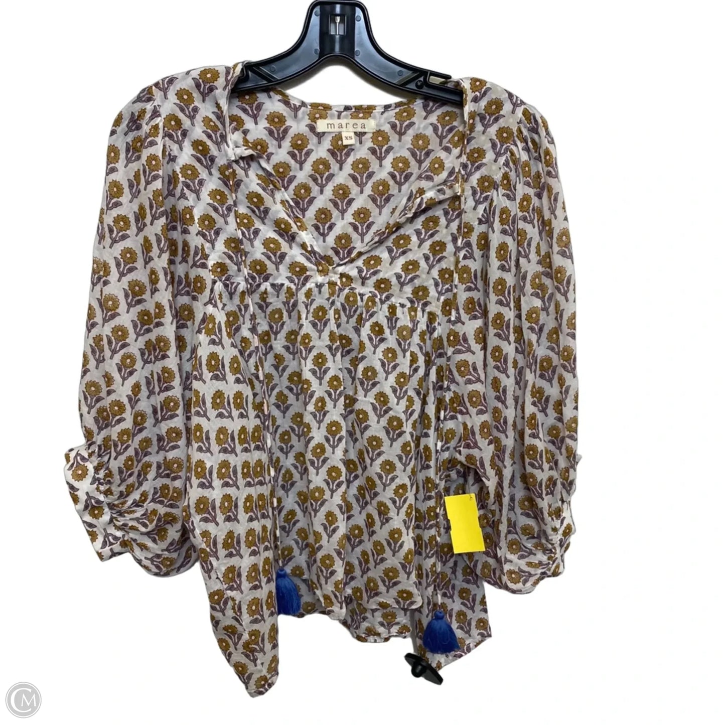 Top Short Sleeve By Marea In Brown & White, Size: Xs