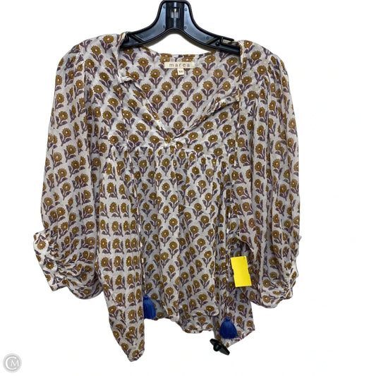 Top Short Sleeve By Marea In Brown & White, Size: Xs